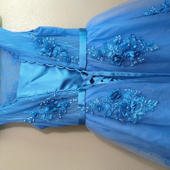 Blue floral prom dress - Picture 4 of 6